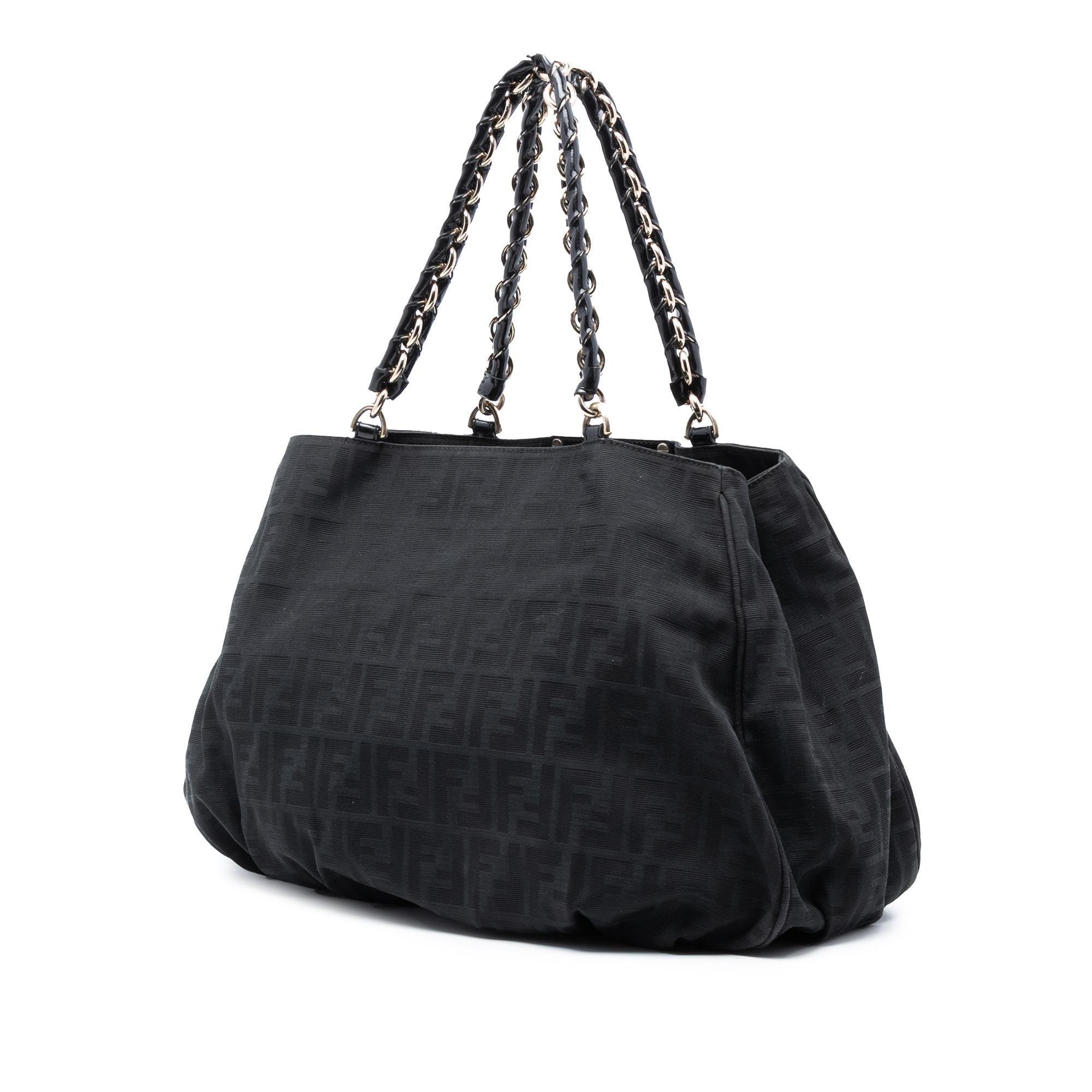 Fendi Zucca Canvas Mia Chain Tote