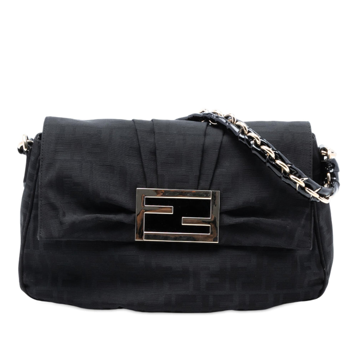 Fendi Zucca Canvas Mia Flap Shoulder Bag