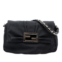 Fendi Zucca Canvas Mia Flap Shoulder Bag