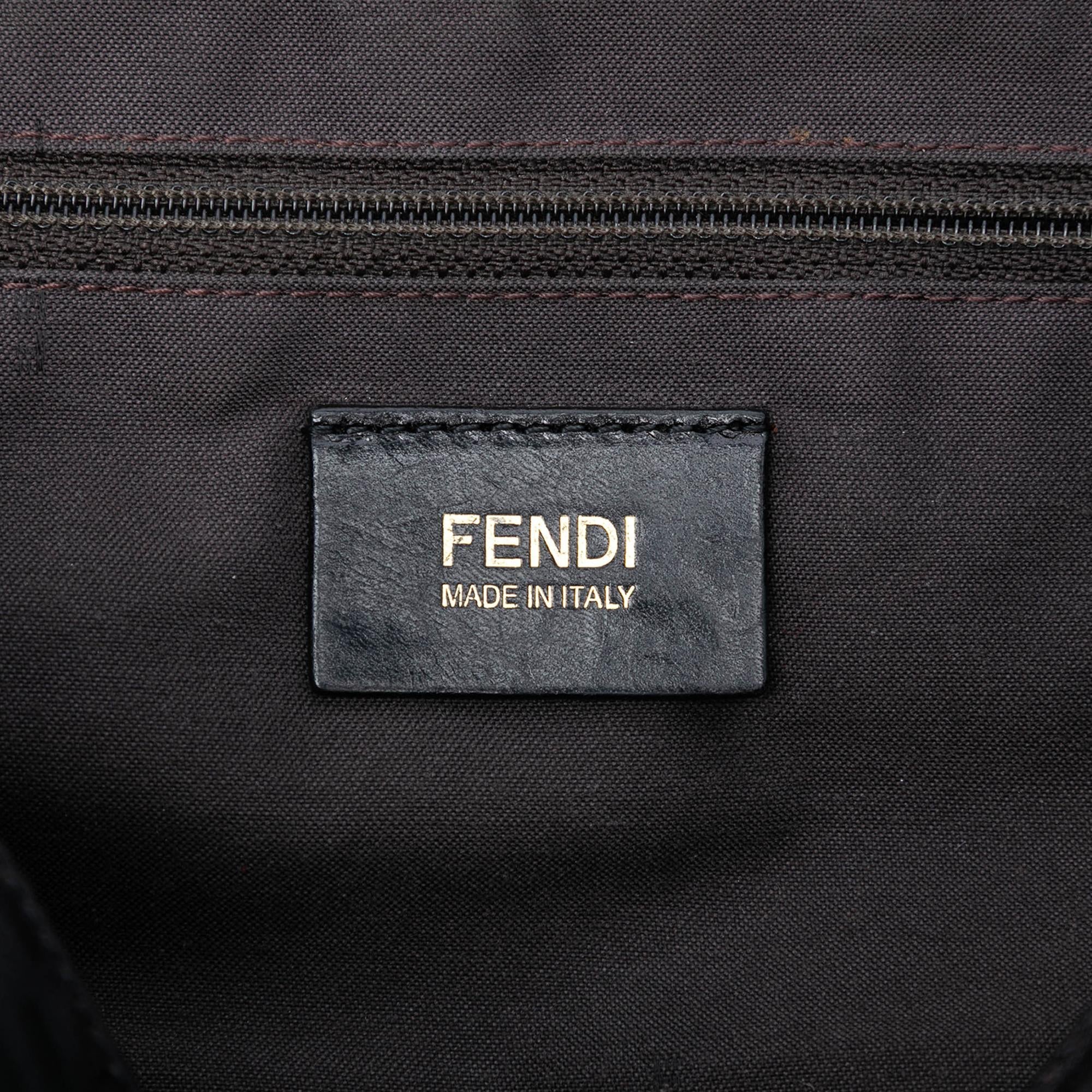 Fendi Zucca Canvas Mia Flap Shoulder Bag