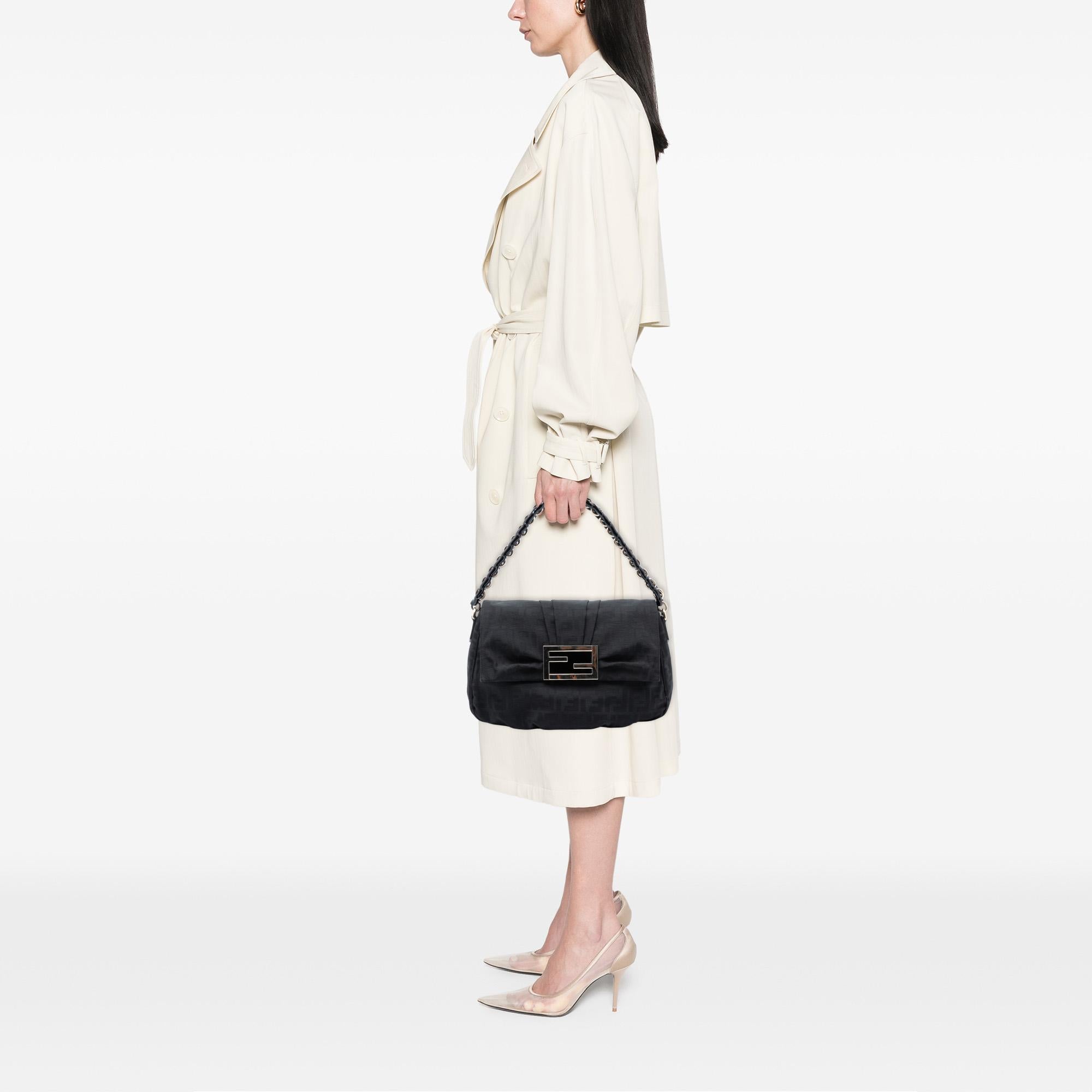 Fendi Zucca Canvas Mia Flap Shoulder Bag