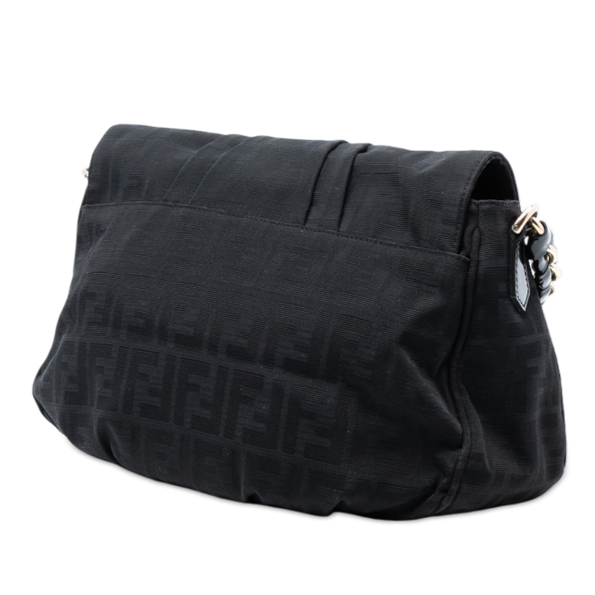 Fendi Zucca Canvas Mia Flap Shoulder Bag