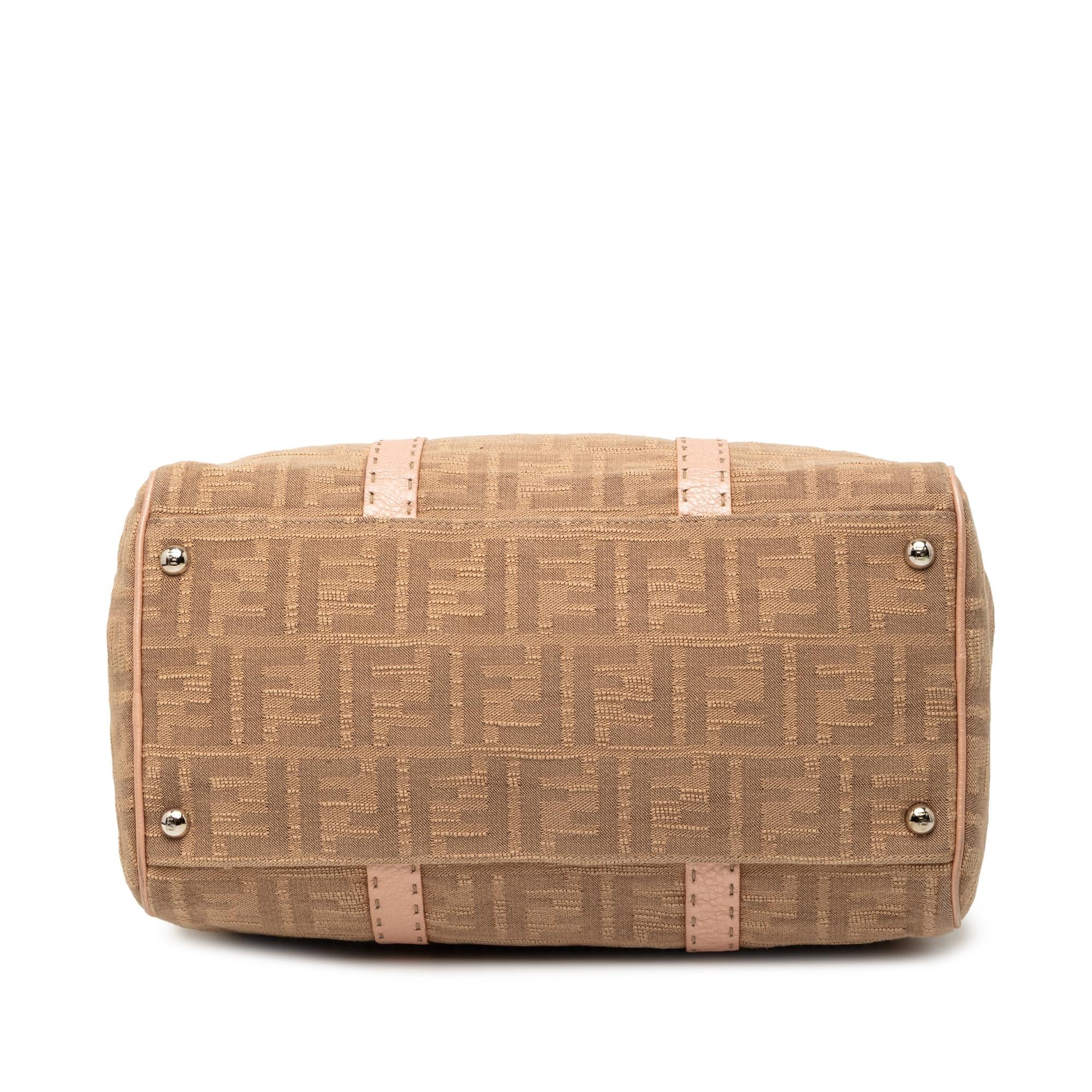Fendi Zucca Canvas Selleria Boston Bag