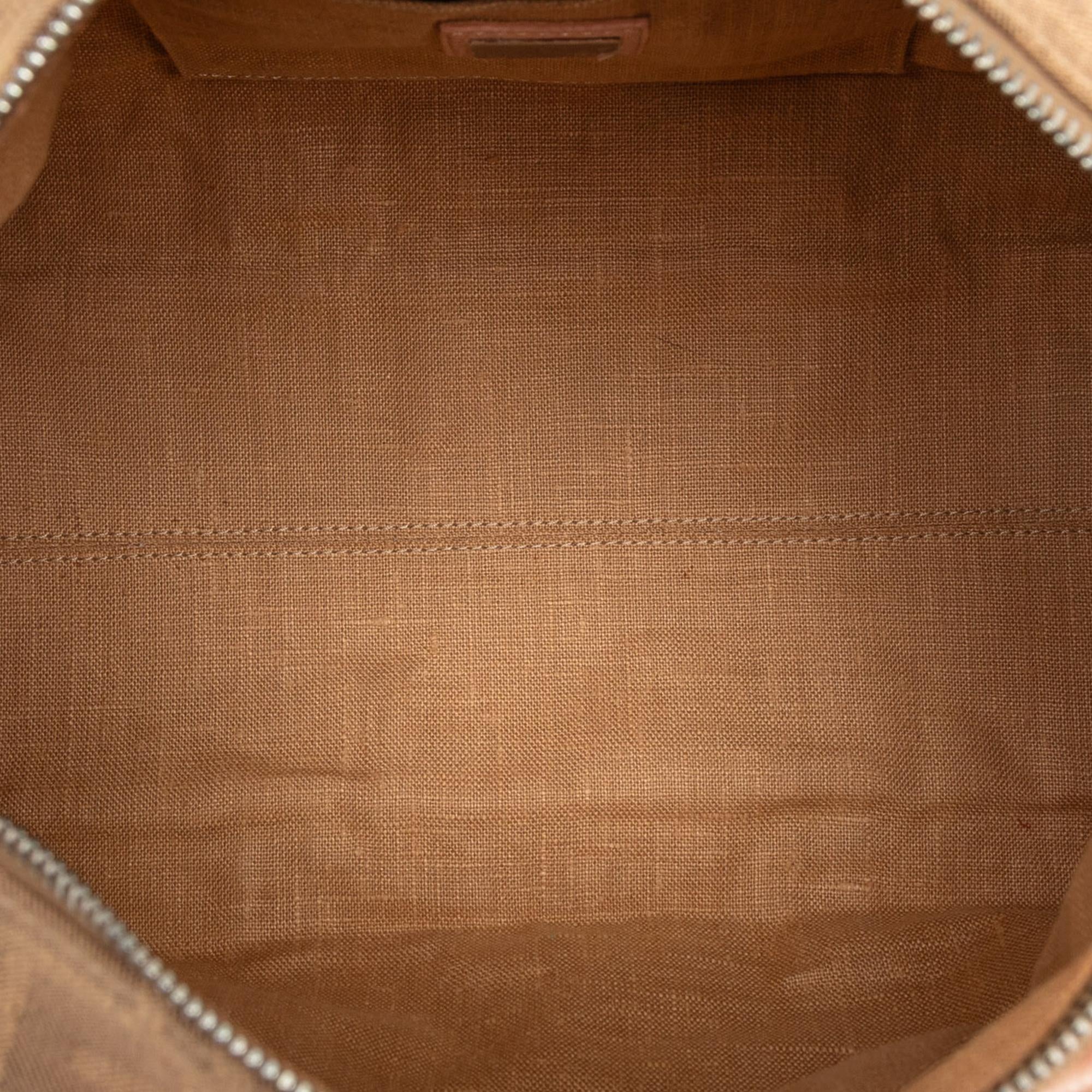 Fendi Zucca Canvas Selleria Boston Bag