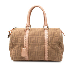Fendi Zucca Canvas Selleria Boston Bag