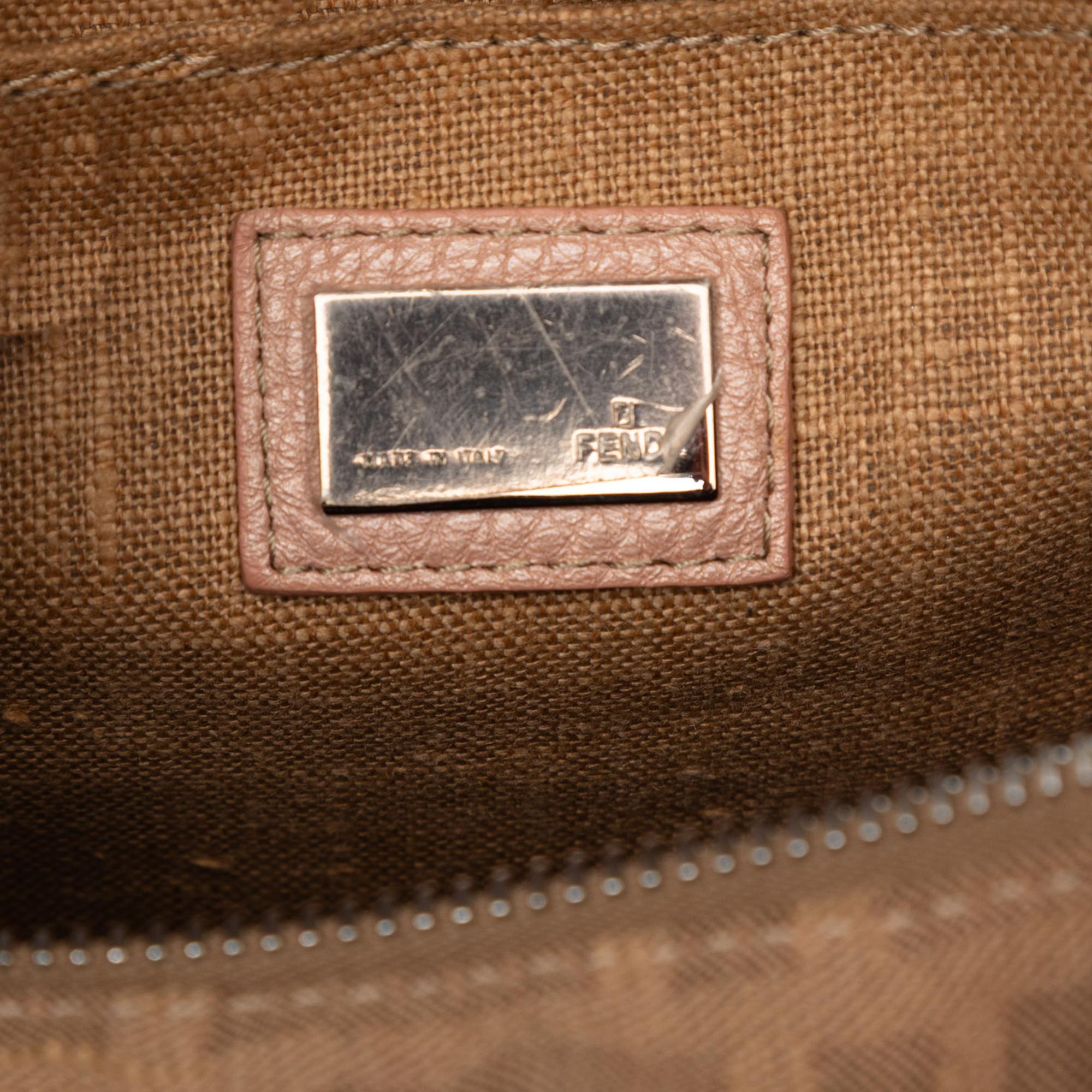 Fendi Zucca Canvas Selleria Boston Bag
