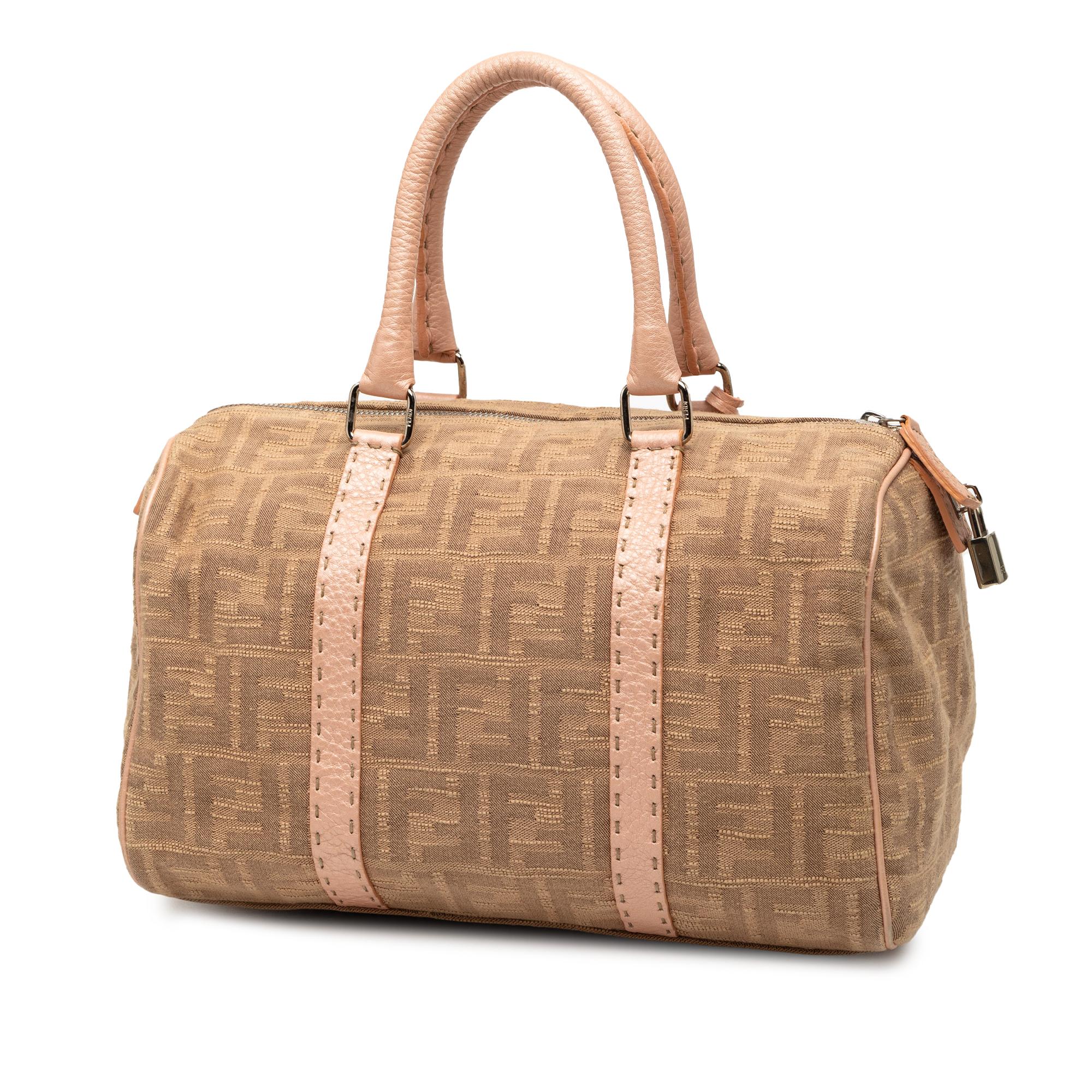 Fendi Zucca Canvas Selleria Boston Bag