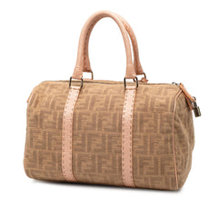Fendi Zucca Canvas Selleria Boston Bag