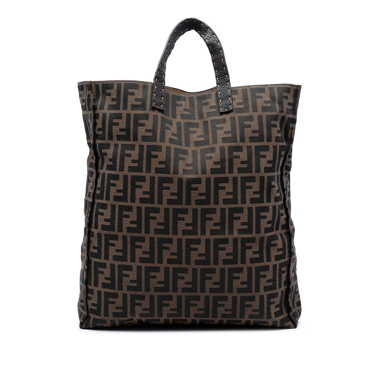 Fendi Zucca Canvas Selleria Shopping Tote