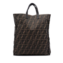 Fendi Zucca Canvas Selleria Shopping Tote