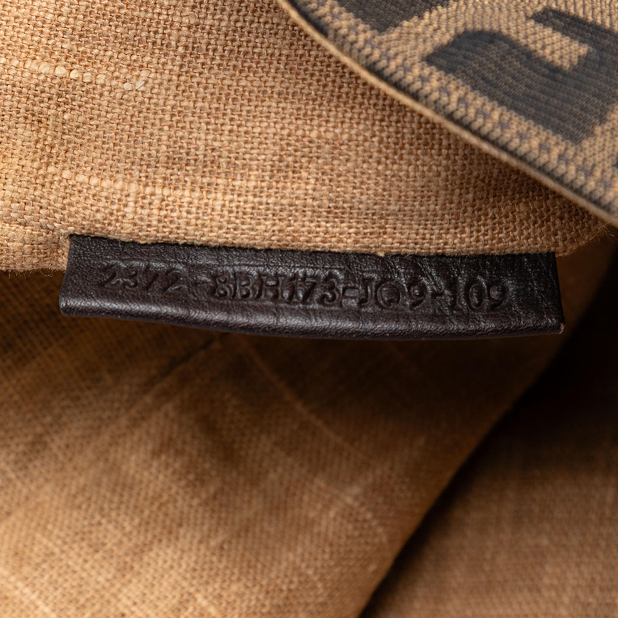 Fendi Zucca Canvas Selleria Shopping Tote