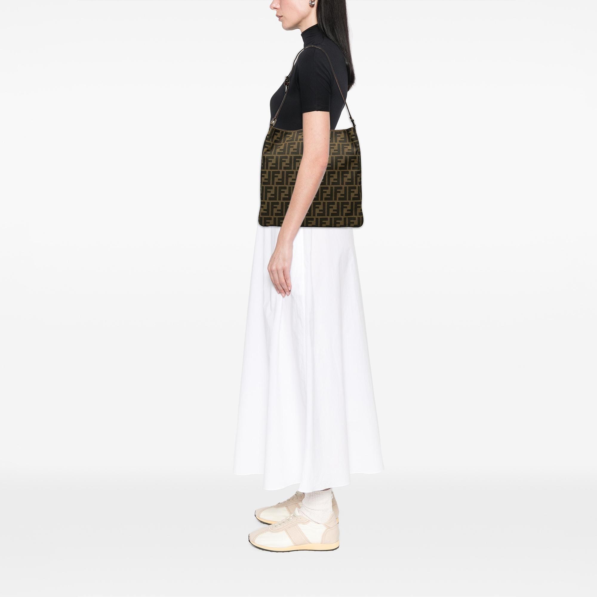 Fendi Zucca Canvas Shoulder Bag