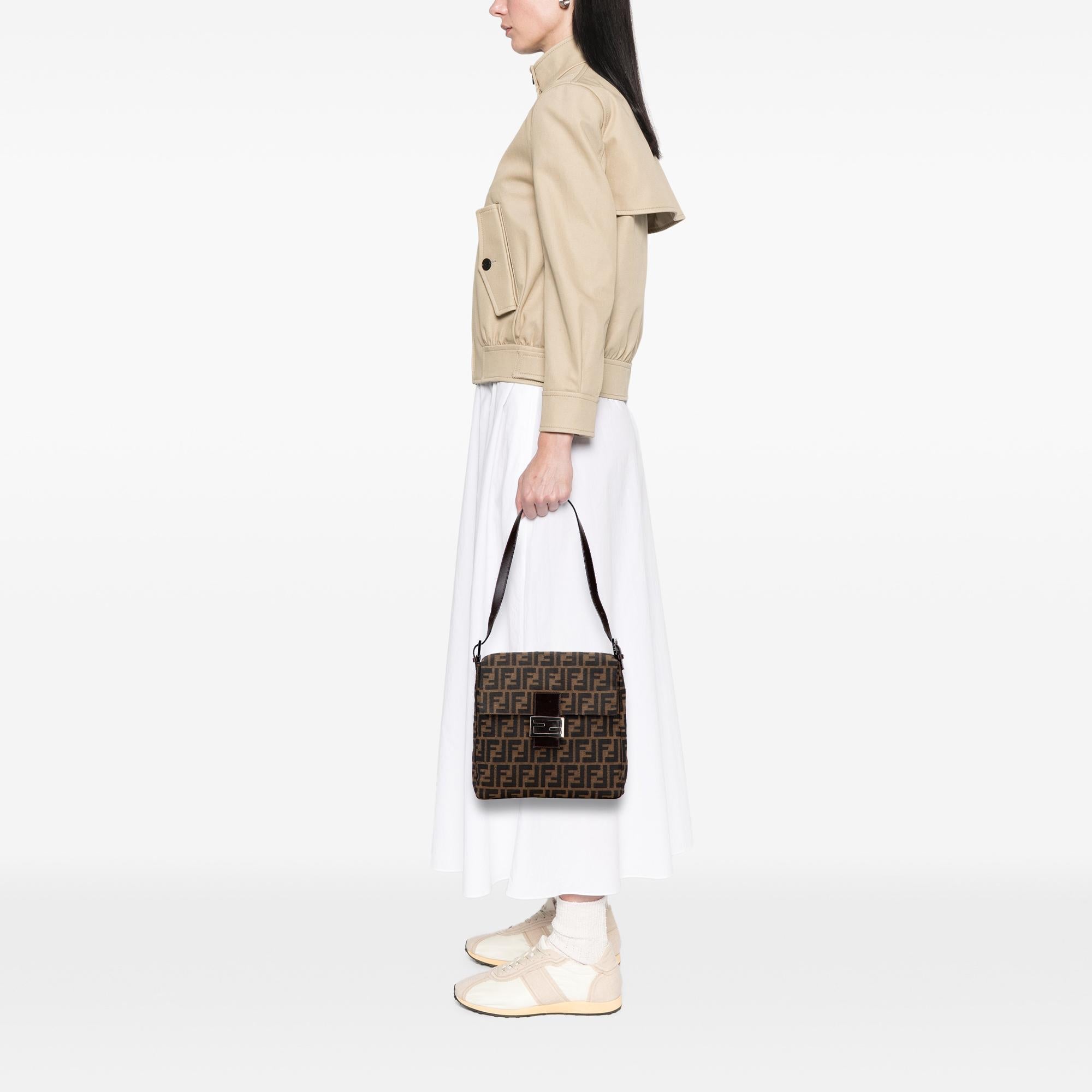 Fendi Zucca Canvas Shoulder Bag