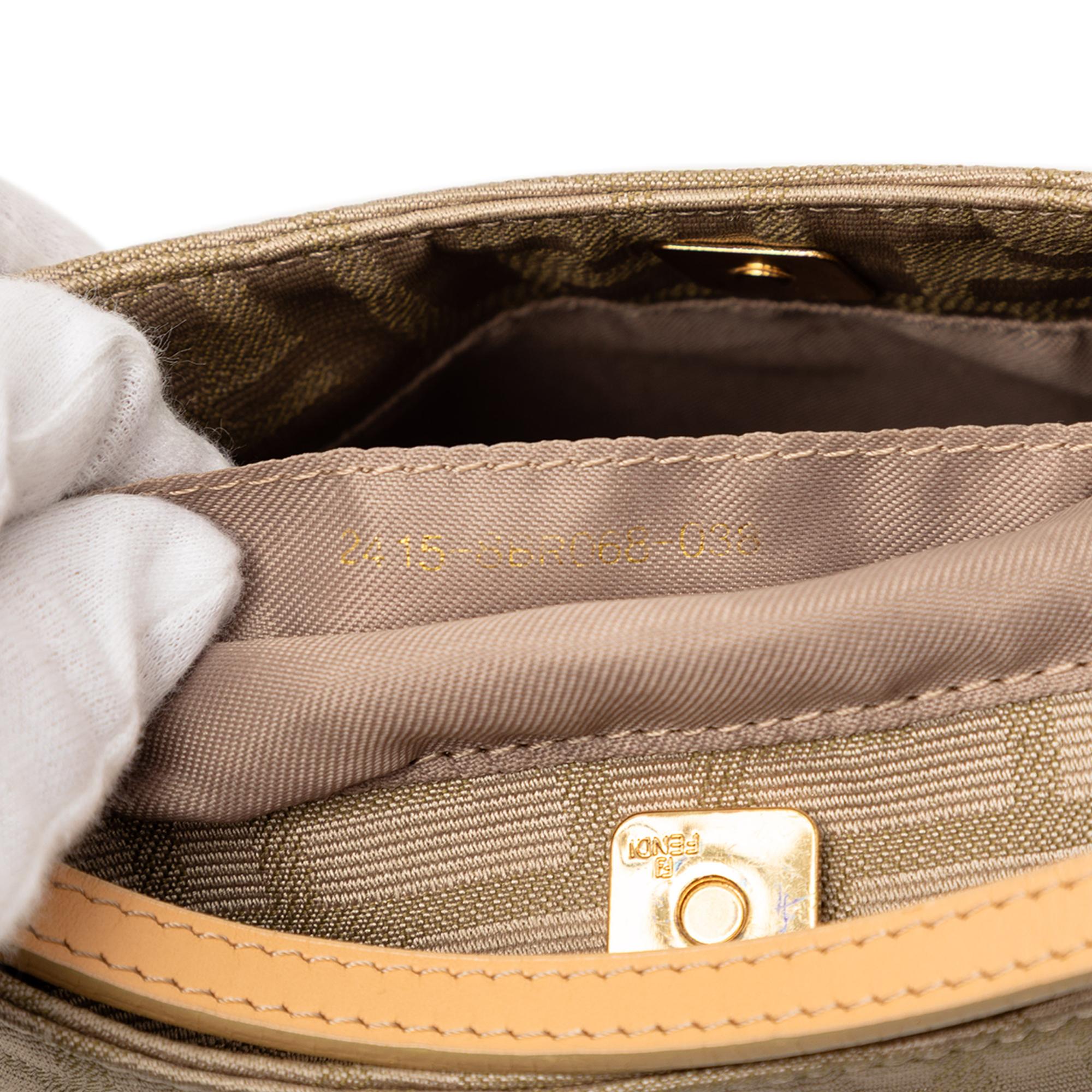 Fendi Zucca Canvas Shoulder Bag