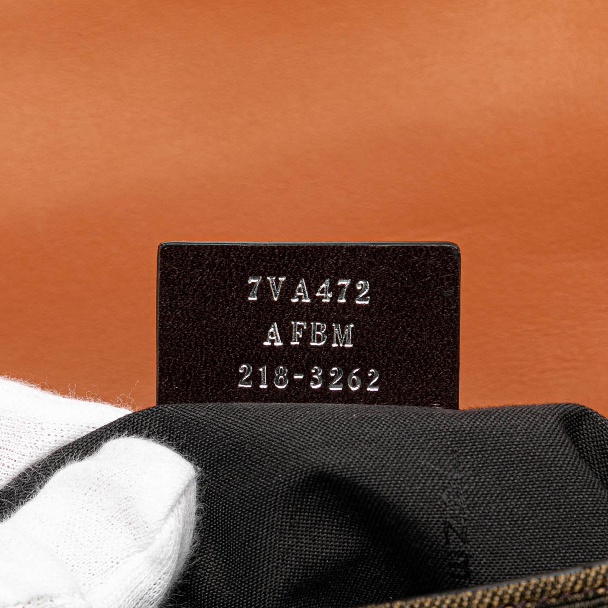 Fendi Zucca Canvas and Leather Convertible Baguette