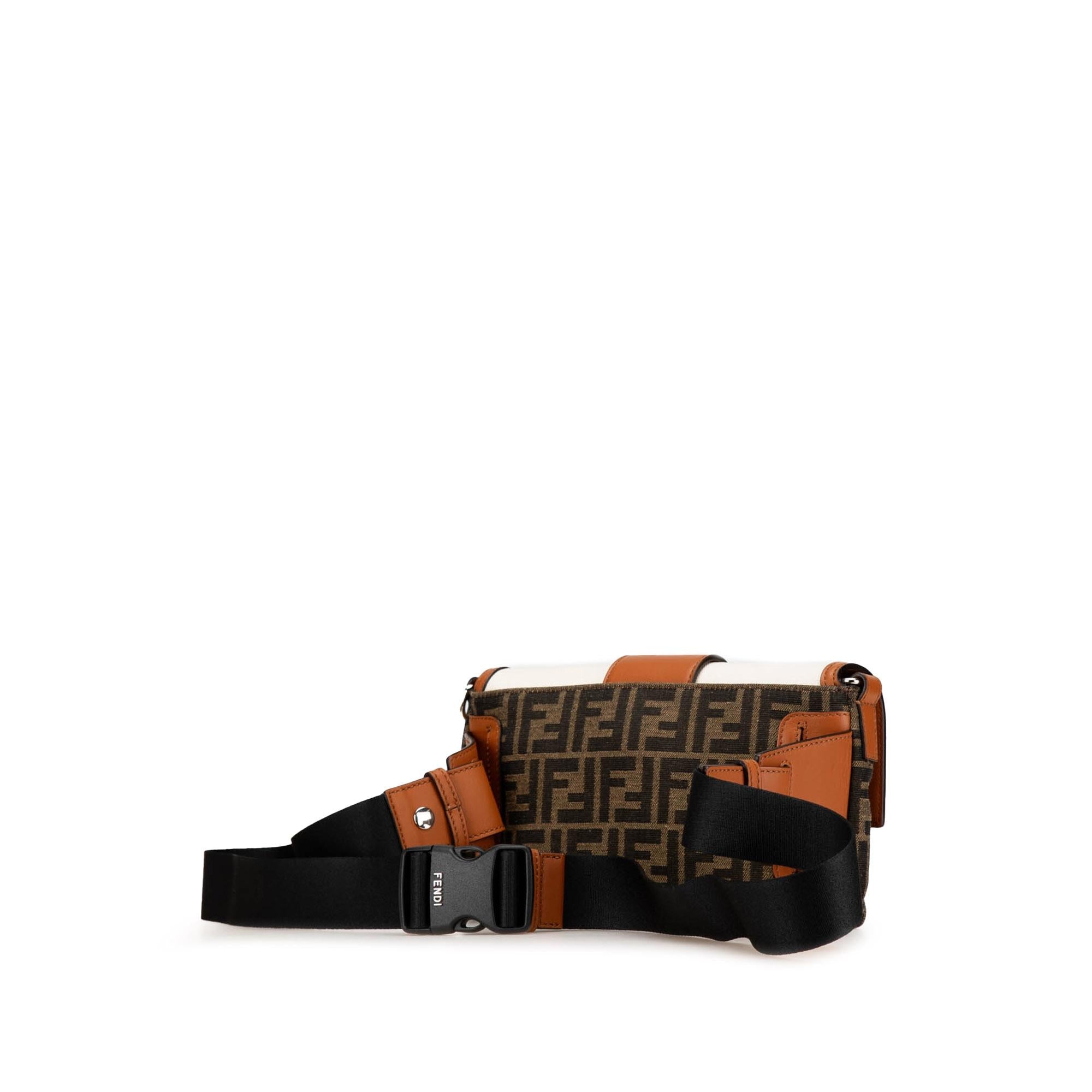 Fendi Zucca Canvas and Leather Convertible Baguette