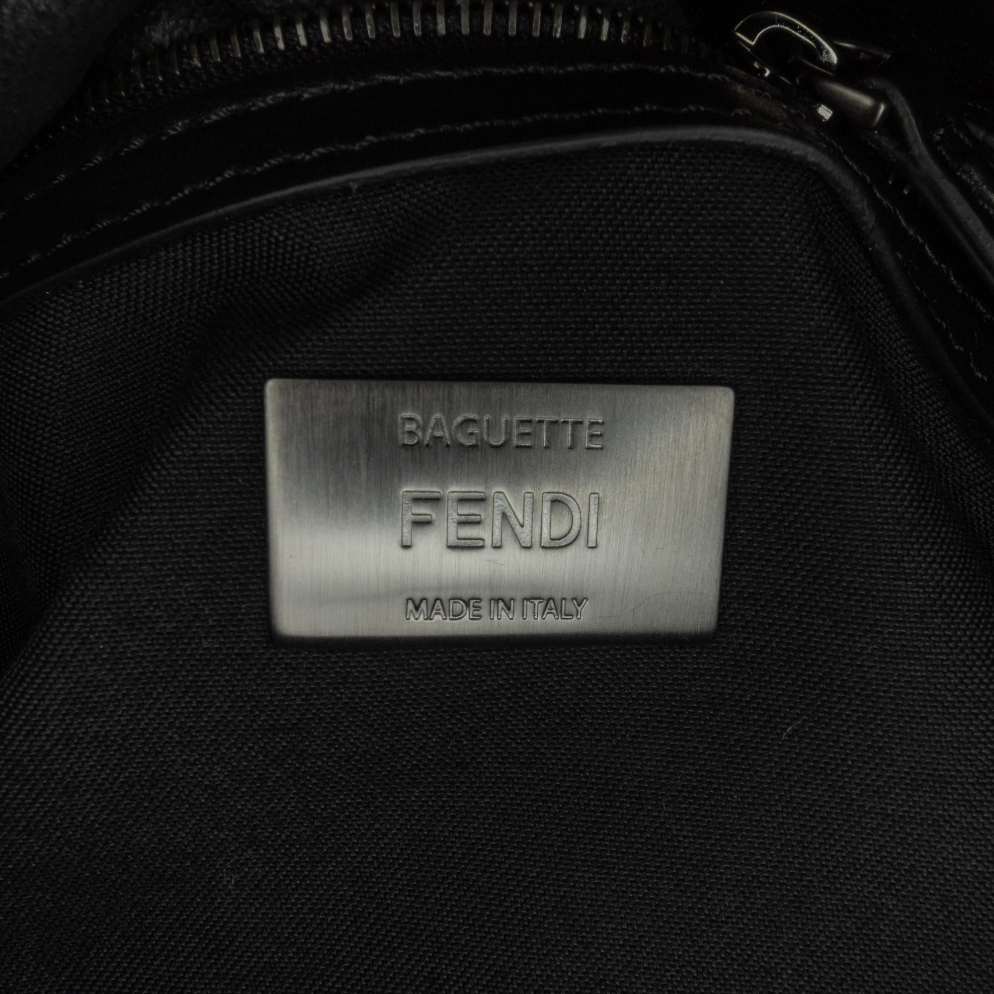 Fendi Zucca Coated Canvas And Calfskin Baguette Satchel