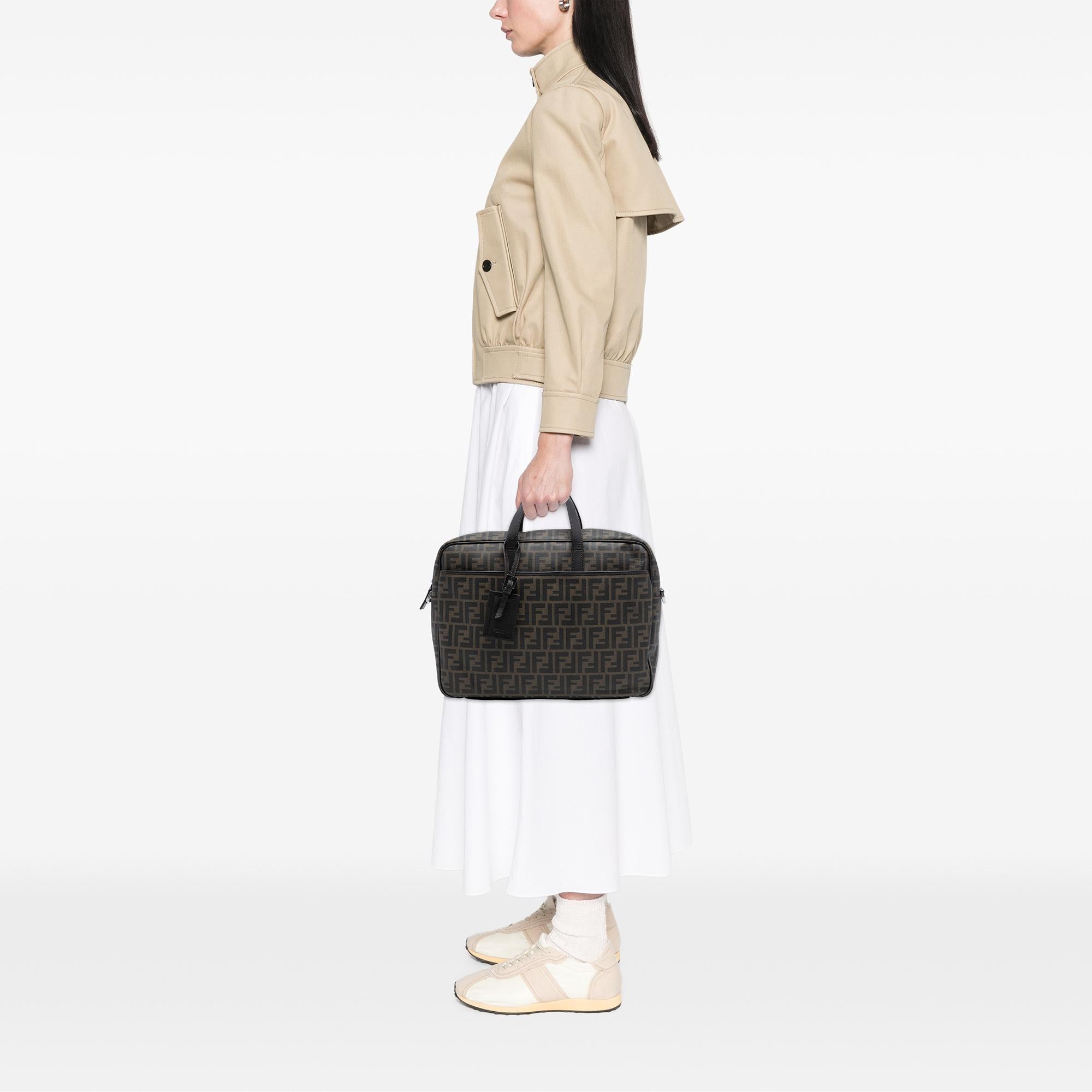 Fendi Zucca Coated Canvas Business Bag