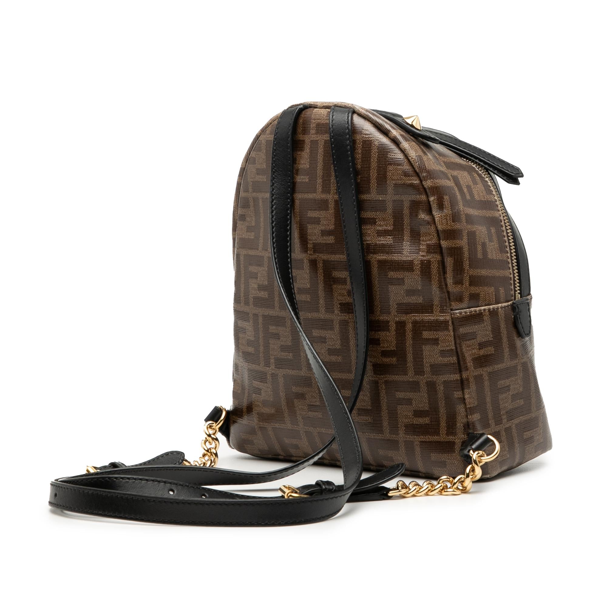 Fendi Zucca Coated Canvas FF 1974 Backpack