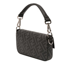Fendi Zucca Coated Canvas FF 1974 Diagonal Convertible Baguette Satchel