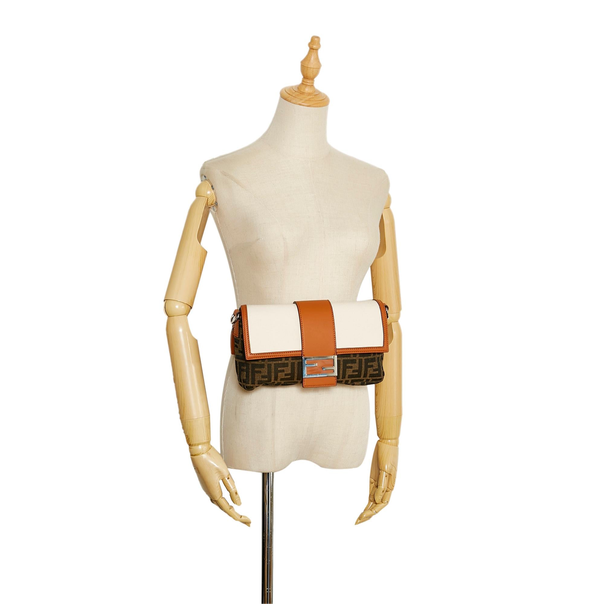 Fendi Zucca Convertible Leather Belt Bag