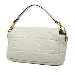 Fendi Zucca Embossed Leather Baguette Satchel