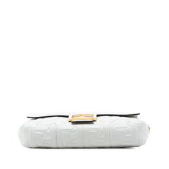 Fendi Zucca Embossed Leather Baguette Satchel