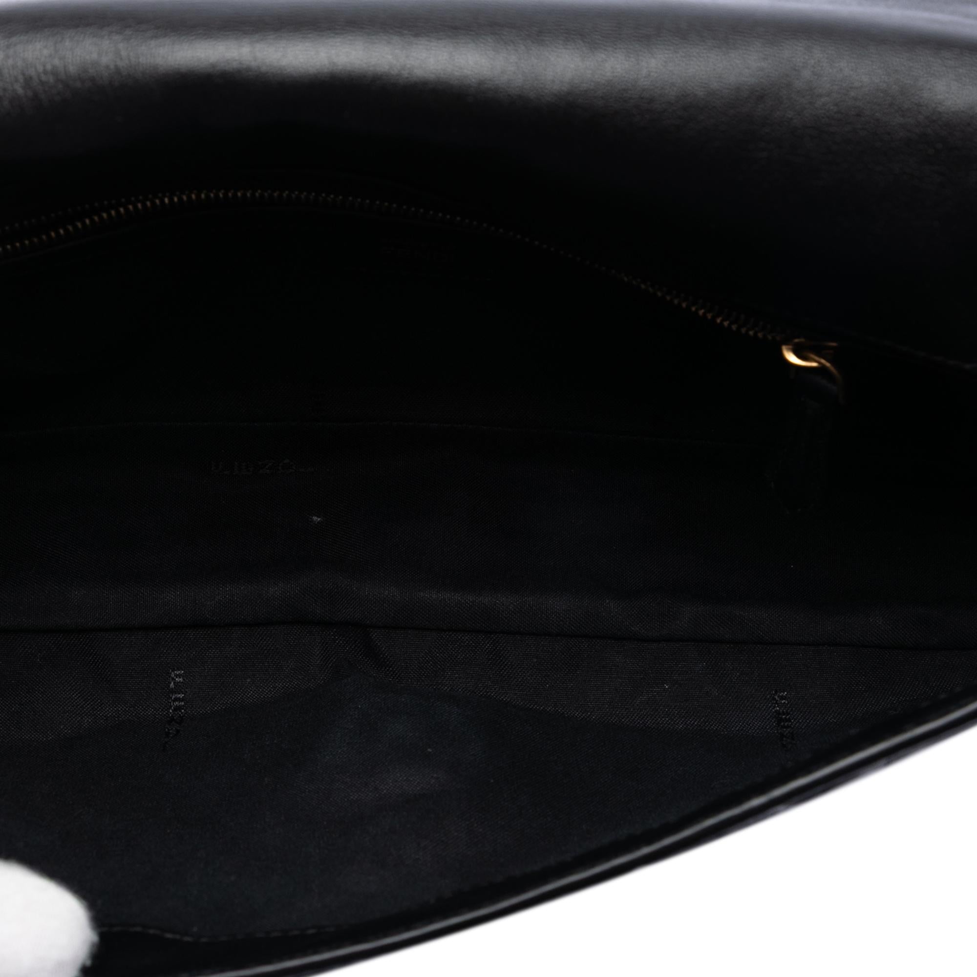 Fendi Zucca Embossed Leather Baguette Satchel