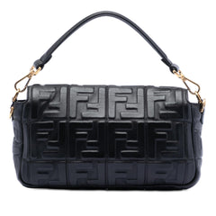Fendi Zucca Embossed Leather Baguette Satchel