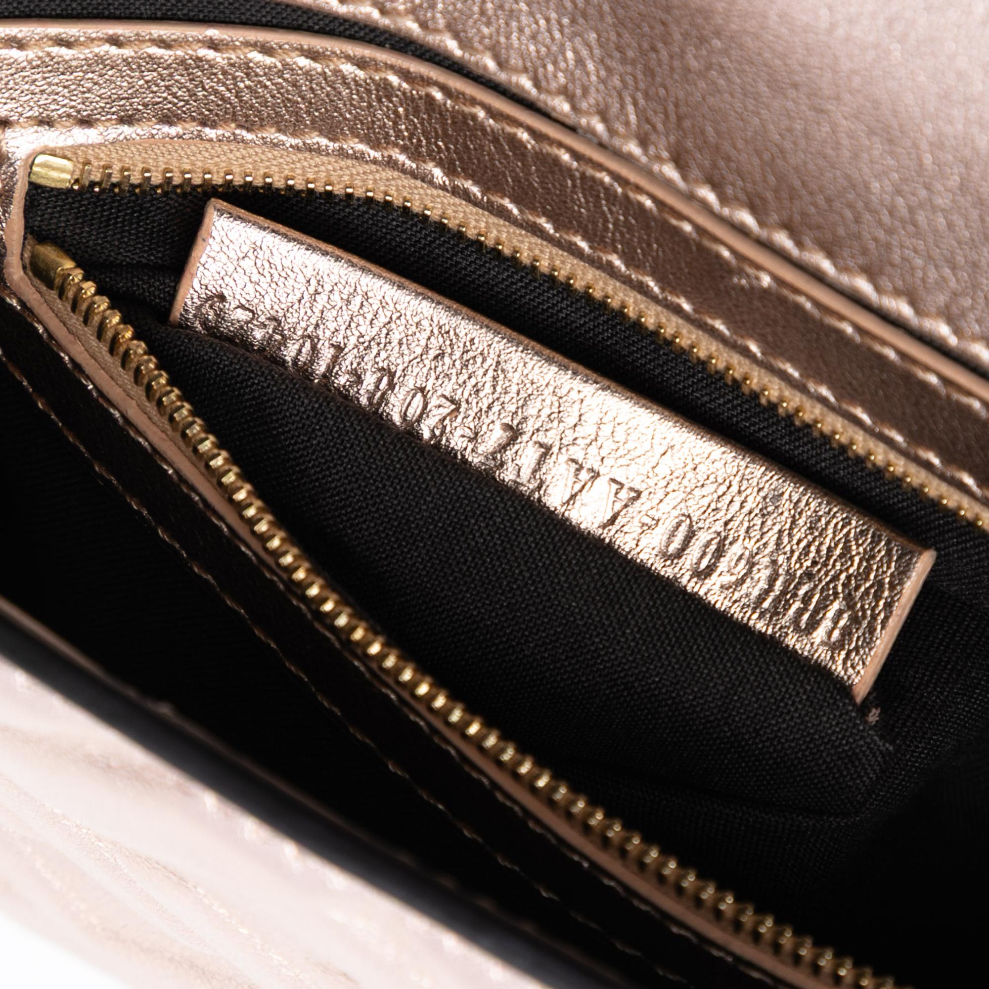 Fendi Zucca Embossed Leather Baguette Satchel
