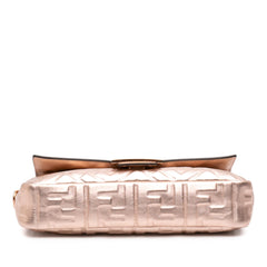 Fendi Zucca Embossed Leather Baguette Satchel