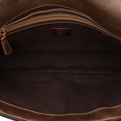 Fendi Zucca Embossed Leather Baguette Satchel