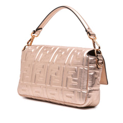 Fendi Zucca Embossed Leather Baguette Satchel