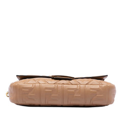 Fendi Zucca Embossed Leather Baguette Satchel