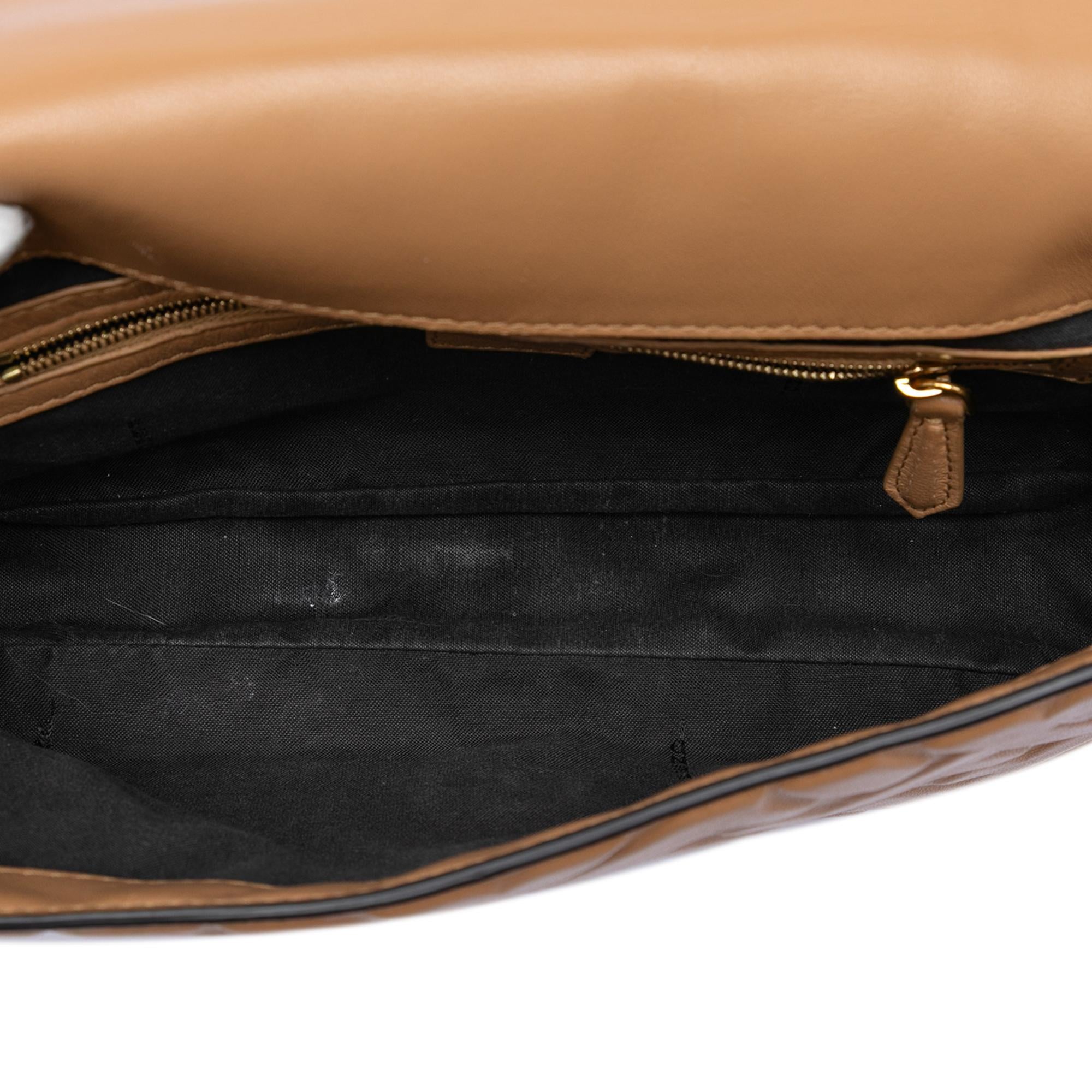 Fendi Zucca Embossed Leather Baguette Satchel