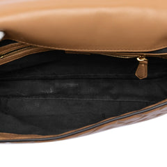 Fendi Zucca Embossed Leather Baguette Satchel