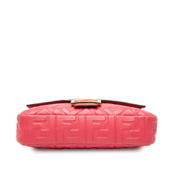 Fendi Zucca Embossed Leather Baguette Satchel