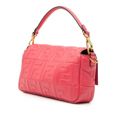 Fendi Zucca Embossed Leather Baguette Satchel