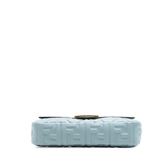 Fendi Zucca Embossed Leather Baguette Satchel