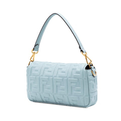 Fendi Zucca Embossed Leather Baguette Satchel