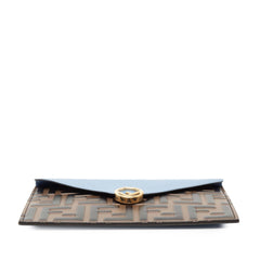 Fendi Zucca Embossed Leather Envelope Clutch