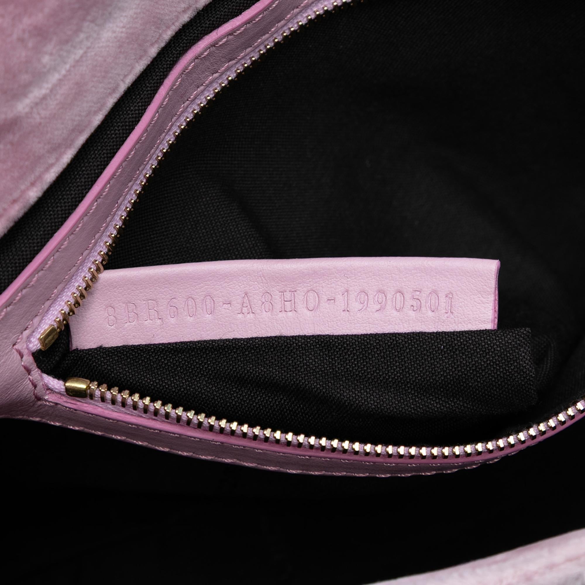 Fendi Zucca Embossed Velvet Baguette Satchel