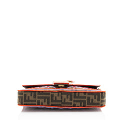 Fendi Zucca Embroidered Bird Baguette Shoulder Bag