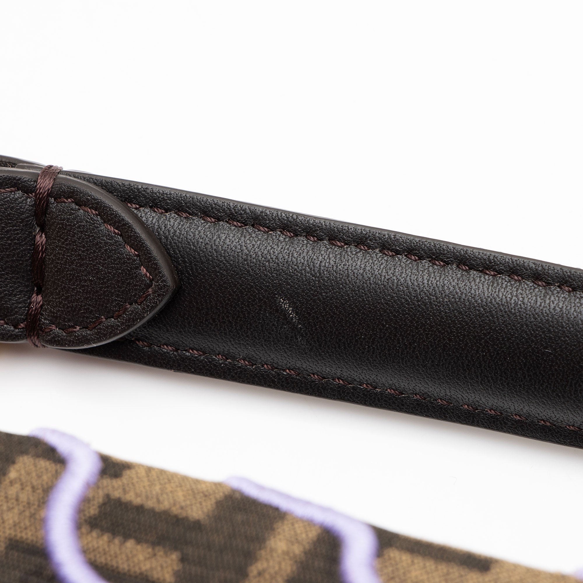 Fendi Zucca Embroidered Bird Baguette Shoulder Bag