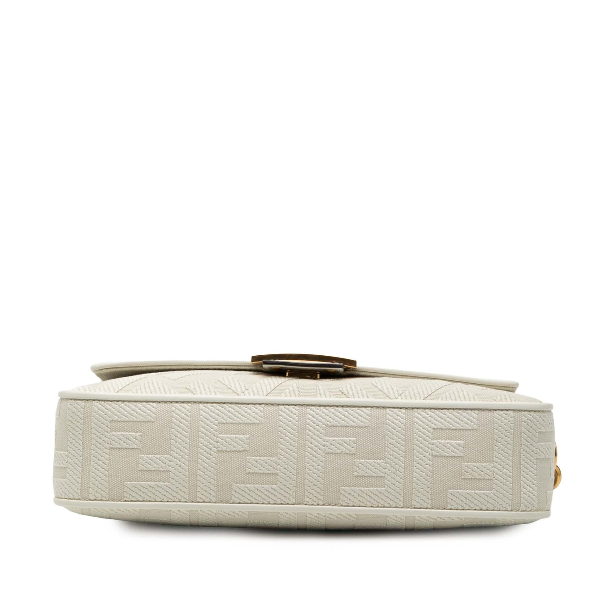 Fendi Zucca Embroidered Canvas Baguette Satchel