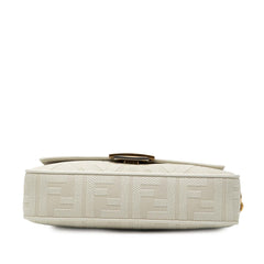 Fendi Zucca Embroidered Canvas Baguette Satchel