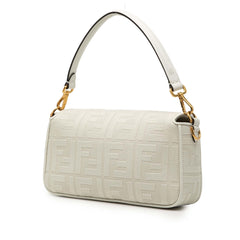 Fendi Zucca Embroidered Canvas Baguette Satchel