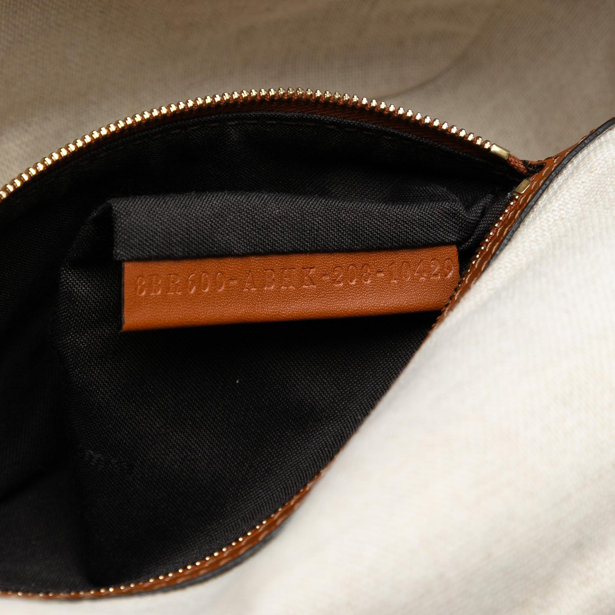Fendi Zucca Embroidered Canvas Baguette Satchel
