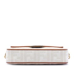 Fendi Zucca Embroidered Canvas Baguette Satchel