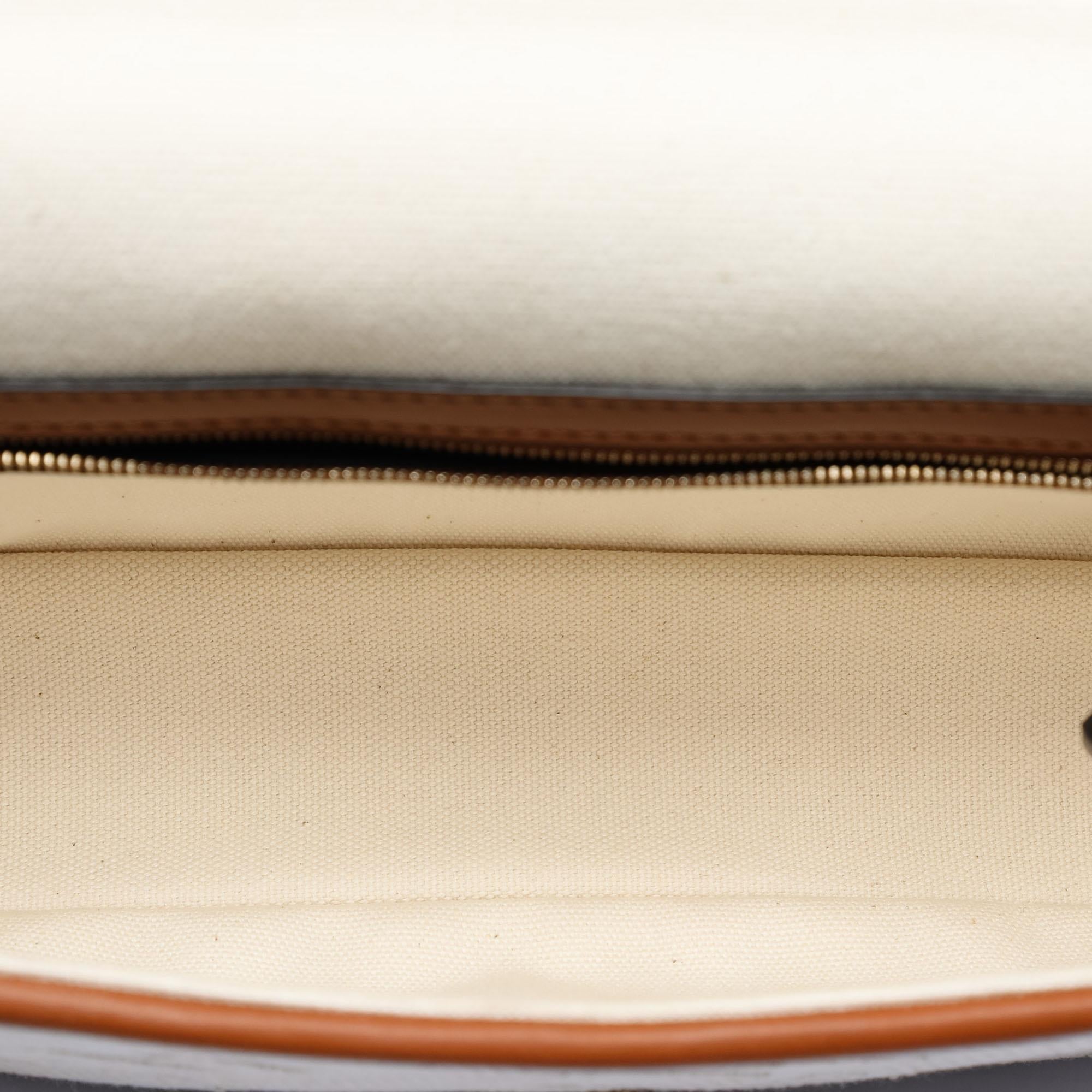 Fendi Zucca Embroidered Canvas Baguette Satchel
